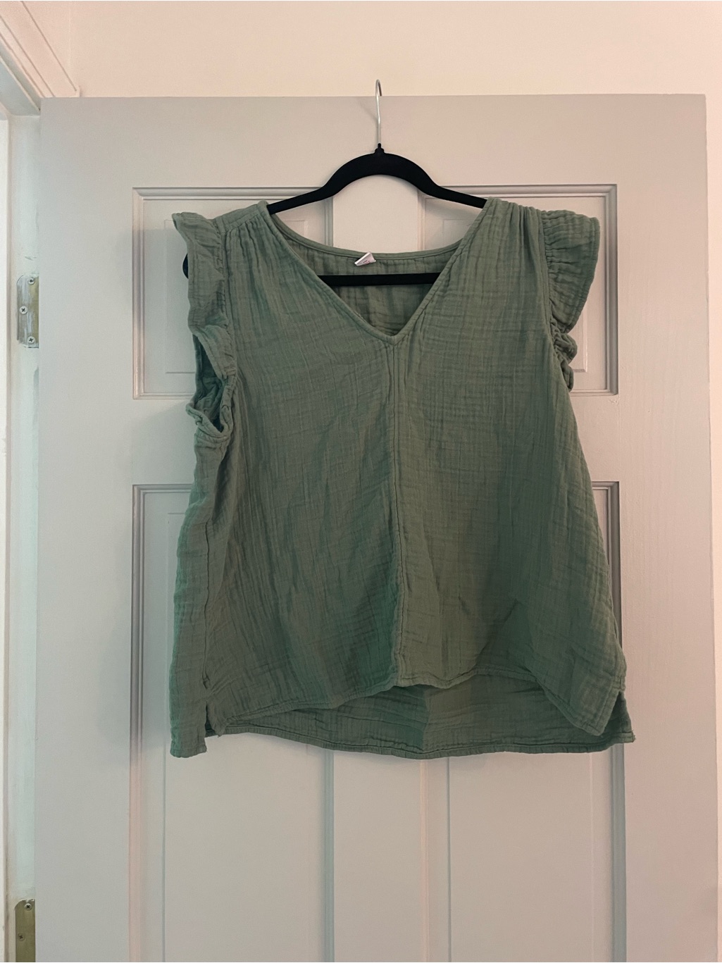 Old Navy Sage Green V-Neck Ruffle Sleeve Camisole